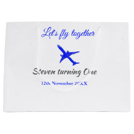 Sacola Para Presentes Grande Vamos voa juntos no primeiro aniversário avião da