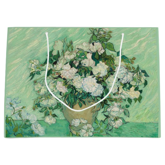 Sacola Para Presentes Grande Van Gogh Rosa Green White (Frente)