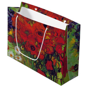 Sacola Para Presentes Grande Vase com Cornflower e Poppies, Van Gogh Large