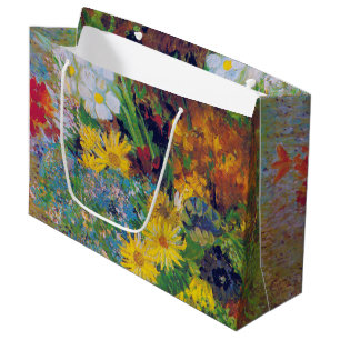Sacola Para Presentes Grande Vase com margaridas e anêmonas, Van Gogh Large Gif