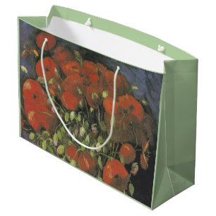 Sacola Para Presentes Grande Vase com Papa Vermelho por Vincent van Gogh