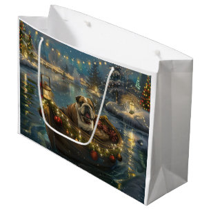 Sacola Para Presentes Grande Vazio Festivo de Buldogue