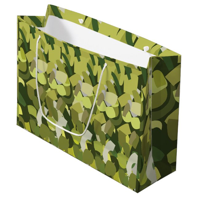 Sacola Para Presentes Grande Vegetais Verdes (Frente inclinada)
