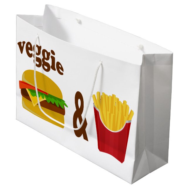 Sacola Para Presentes Grande Veggie Burger e Fries (Frente inclinada)