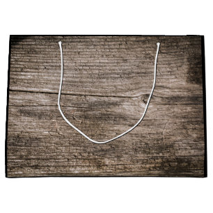 Sacola Para Presentes Grande Velhas tábuas de madeira