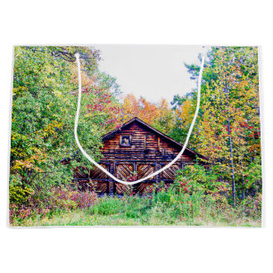 Sacola Para Presentes Grande Velho Celeiro na Queda