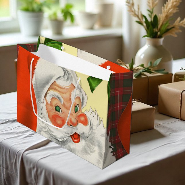 Sacola Para Presentes Grande Velho Natal do Papai Noel Vitoriano (Old Fashioned Victorian Santa Claus Christmas Gift Bag by the Olde Christmas Shoppe)
