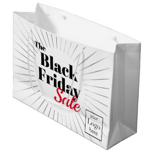 Sacola Para Presentes Grande Venda de logotipo preto na sexta-feira