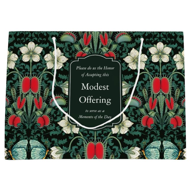 Sacola Para Presentes Grande Venus Flytrapid Vitoriano Gótico Personalizado (Frente)