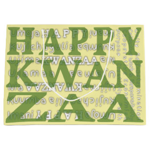 Sacola Para Presentes Grande Verde Amarelo Sete Dias de Kwanzaa