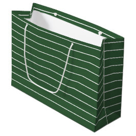 Sacola Para Presentes Grande Verde Caçador e Branco fino horizontal