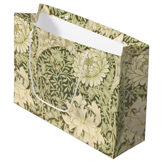 Sacola Para Presentes Grande Verde E Amarelo William Morris Gift Bag (Frente inclinada)