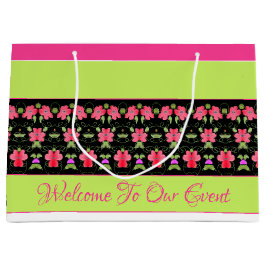 Sacola Para Presentes Grande Verde limão E Rosa Brilhante