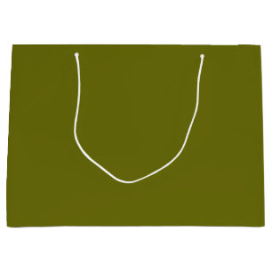 Sacola Para Presentes Grande Verde-oliva de cor sólida