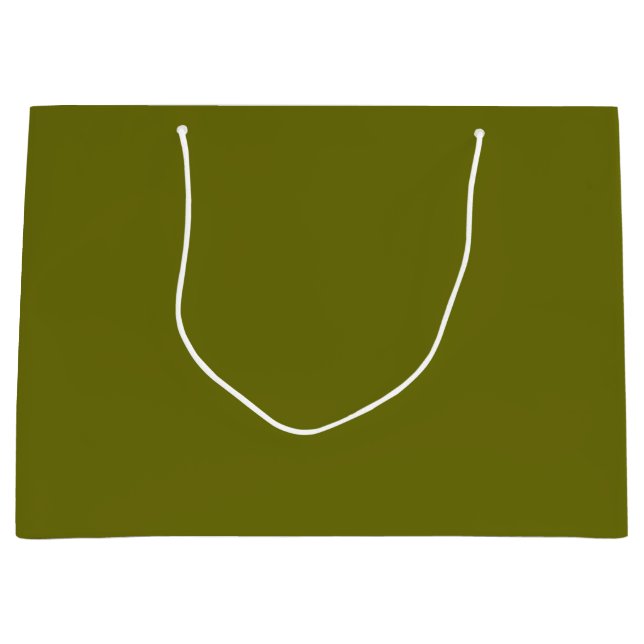 Sacola Para Presentes Grande Verde oliva de cor sólida (Frente)