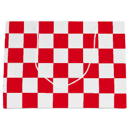 Sacola Para Presentes Grande Vermelho Checkered