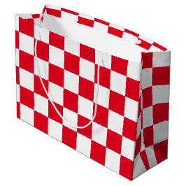 Sacola Para Presentes Grande Vermelho Checkered