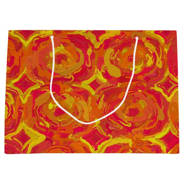 Sacola Para Presentes Grande Vermelho e Amarelo (Frente)