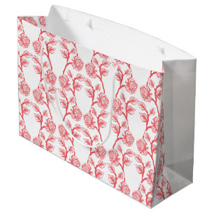 Sacola Para Presentes Grande Vermelho e rosa papel de embrulho com um repetido
