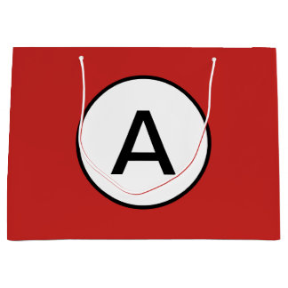 SACOLA PARA PRESENTES GRANDE VERMELHO GIFT BAG PERSONALIZADO INICIAL