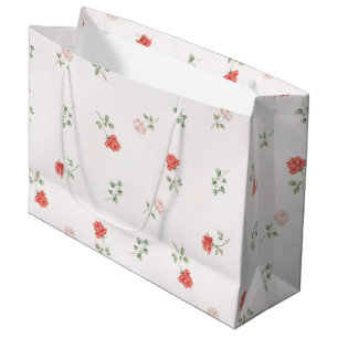 Sacola Para Presentes Grande Vermelho Romântico Rosado Rosas Amor