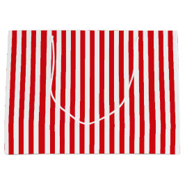 Sacola Para Presentes Grande Vermelho Striped