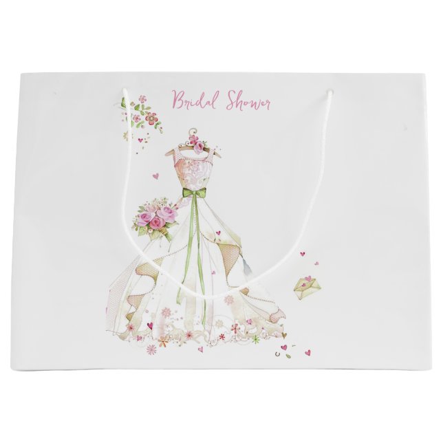 Sacola Para Presentes Grande Vestido de Noiva para Chá de Panela (Frente)