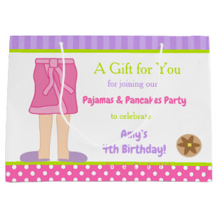 Sacola Para Presentes Grande Vestir pijama de palhaço e festa de panquecas