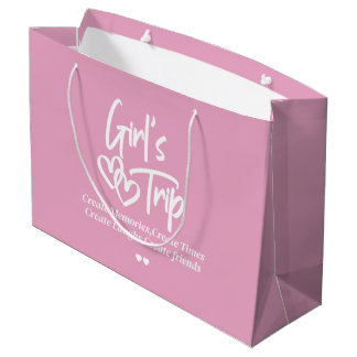 Sacola Para Presentes Grande Viagem de Meninas Criar Memórias Rosa
