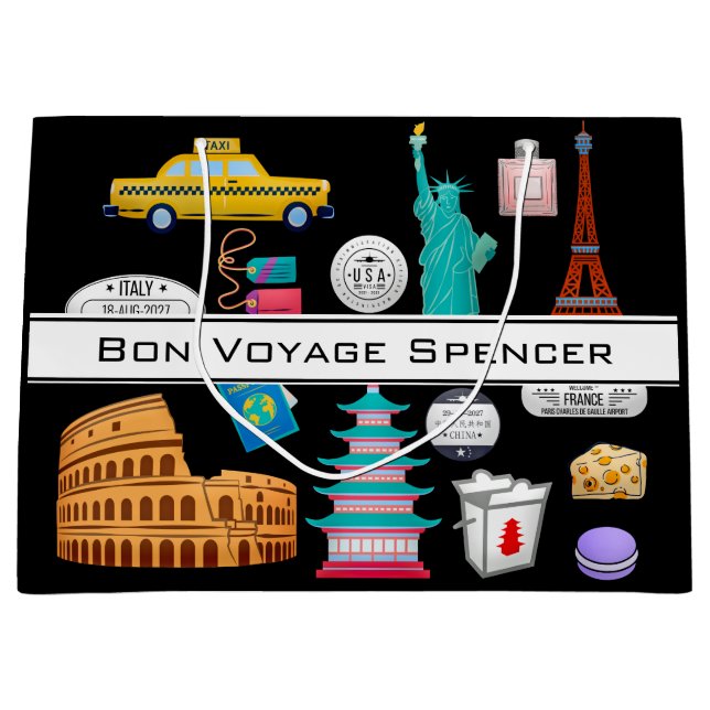 Sacola Para Presentes Grande Viagem mundial personalizado