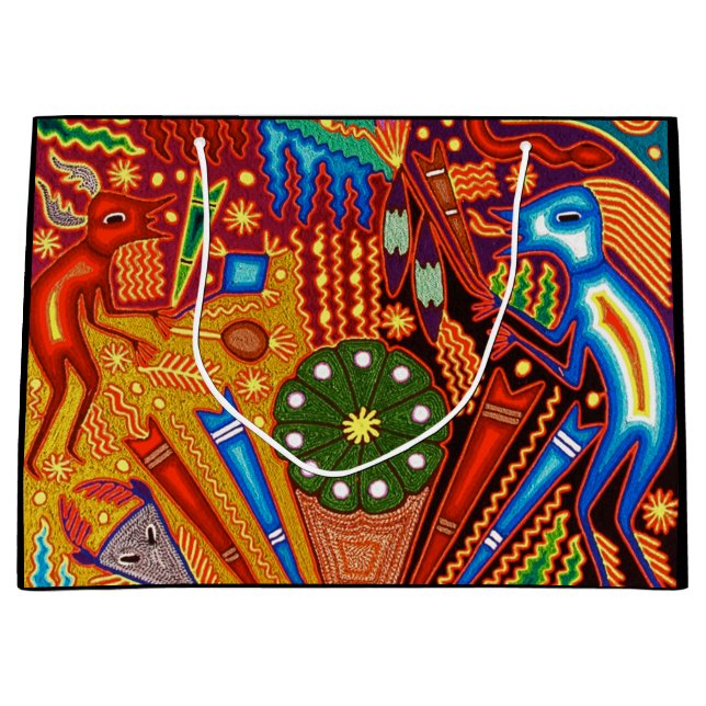 Sacola Para Presentes Grande Viagem tribal maia mexicano de Boho da arte de (Frente)