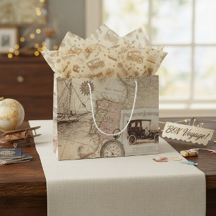 Sacola Para Presentes Grande Viagens vintage