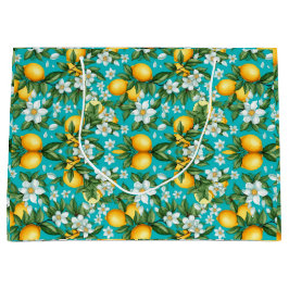 Sacola Para Presentes Grande Vibrant Retro Citrus Medley Christmas