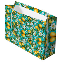 Sacola Para Presentes Grande Vibrant Retro Citrus Medley Christmas