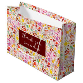 Sacola Para Presentes Grande Vibrante Aquarelas Vias Flores De Tulpa De Verão C