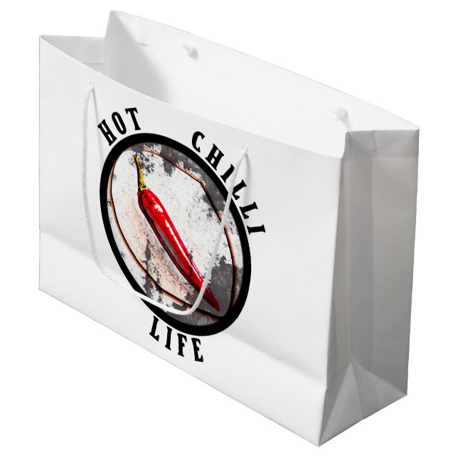 Sacola Para Presentes Grande Vida com pimenta quente (Frente inclinada)