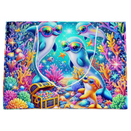 Sacola Para Presentes Grande Vida marinha