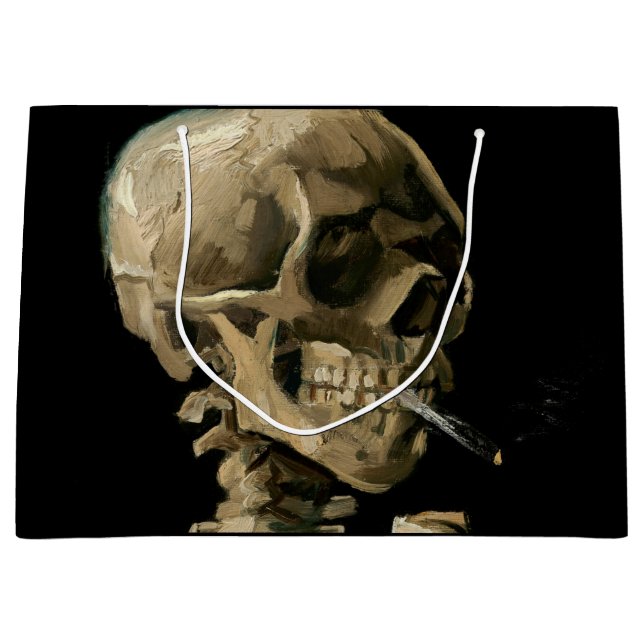 Sacola Para Presentes Grande Vincent van Gogh - Crânio com cigarro queimado (Frente)