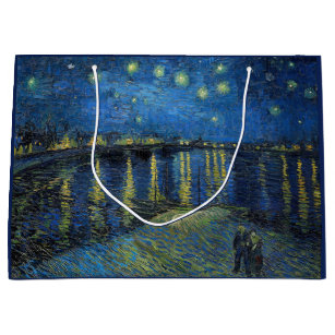 Sacola Para Presentes Grande Vincent van Gogh - Noite Estrelada sobre o Ródano