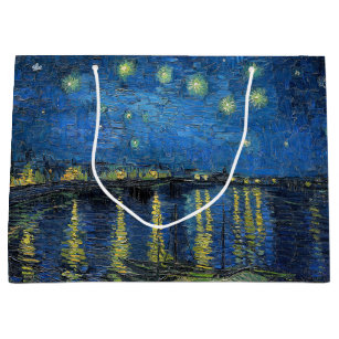 Sacola Para Presentes Grande Vincent van Gogh - Noite Estrelada sobre o Ródano