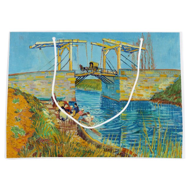 Sacola Para Presentes Grande Vincent van Gogh - Ponte Langlois em Arles #1 (Frente)