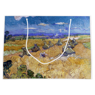 Sacola Para Presentes Grande Vincent van Gogh - Wheat Stacks with Reapers