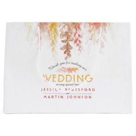 Sacola Para Presentes Grande Vinhas de queda de castigo obrigado amarelo-escuro