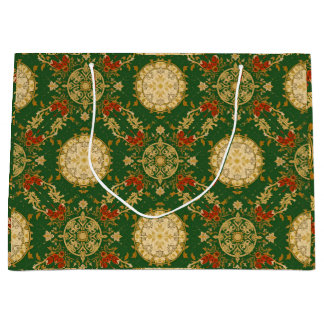 Sacola Para Presentes Grande Vintage Christmas Pattern - Gift Bag