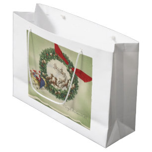 Sacola Para Presentes Grande Vintage Feliz Natal Para Todos Os Papais noeis