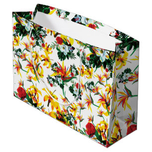 Sacola Para Presentes Grande Vintage Girassóis Padrão floral elegante