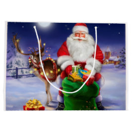 Sacola Para Presentes Grande Vintage Papai Noel