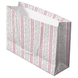 Sacola Para Presentes Grande Vintage Pink Floral Wildflowers Coquette