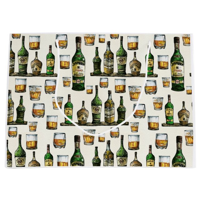 Sacola Para Presentes Grande Vintage Rustic Whiskey (Frente)