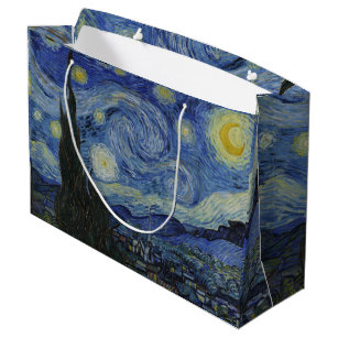 Sacola Para Presentes Grande Vintage Van Gogh Na Noite Estrelada